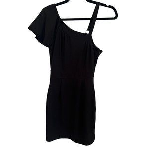 Gianni Bini One Shoulder Sleeve Black Evening Dress, Size 0